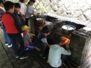 野外炊飯スタートの画像