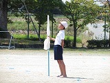 運動会練習帽子取り&旗取りの画像
