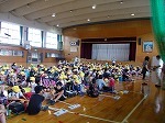 暴風警報発令時の避難訓練の画像