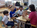 ひまわり学級 かたつむりさんとあじさいの花の画像