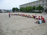 キャンプファイヤーの練習の画像